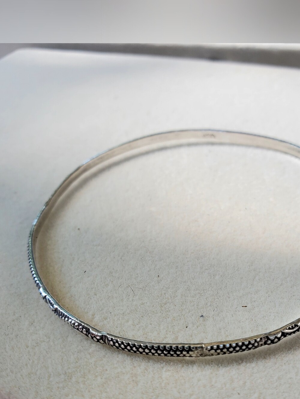 Vintage Sterling Silver Patterned Bangle